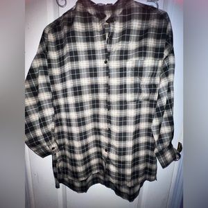Oversized checkered/Flannel print blouse